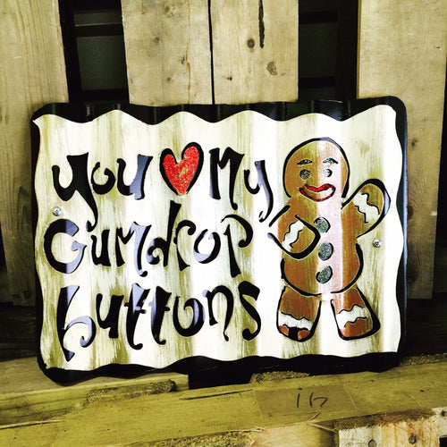 Love Gingy's gum drop buttons - Metal Sign