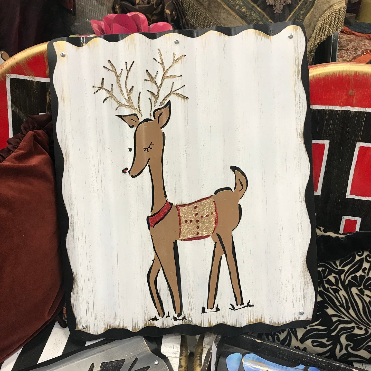 Fancy Reindeer - Metal Sign