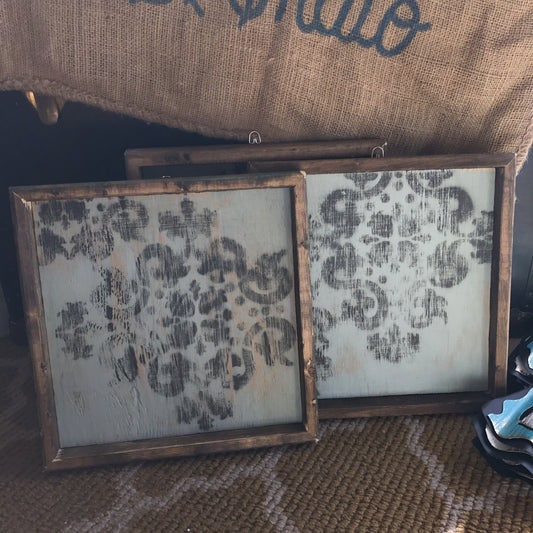 Fancy Blue Shabby Chic - Framed Boxes