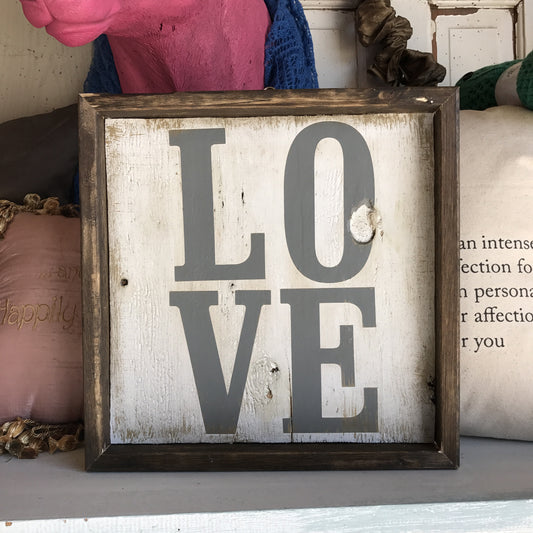 LOVE - Vintage Style Framed Box