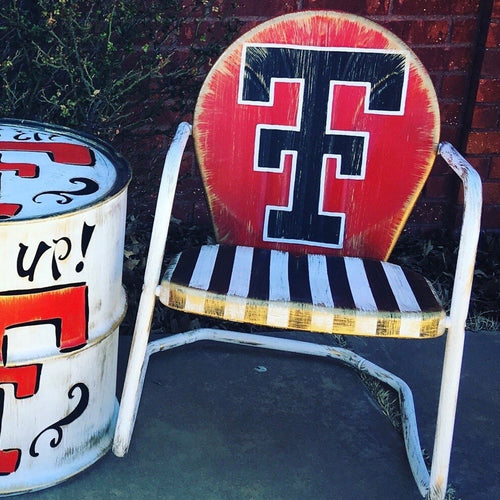 Texas Tech Hand Painted Metal Chair