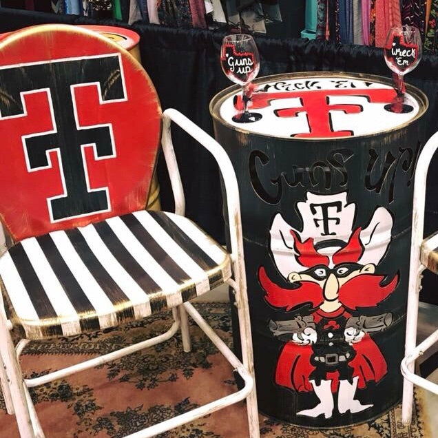 Texas Tech Hand Painted Metal Chair