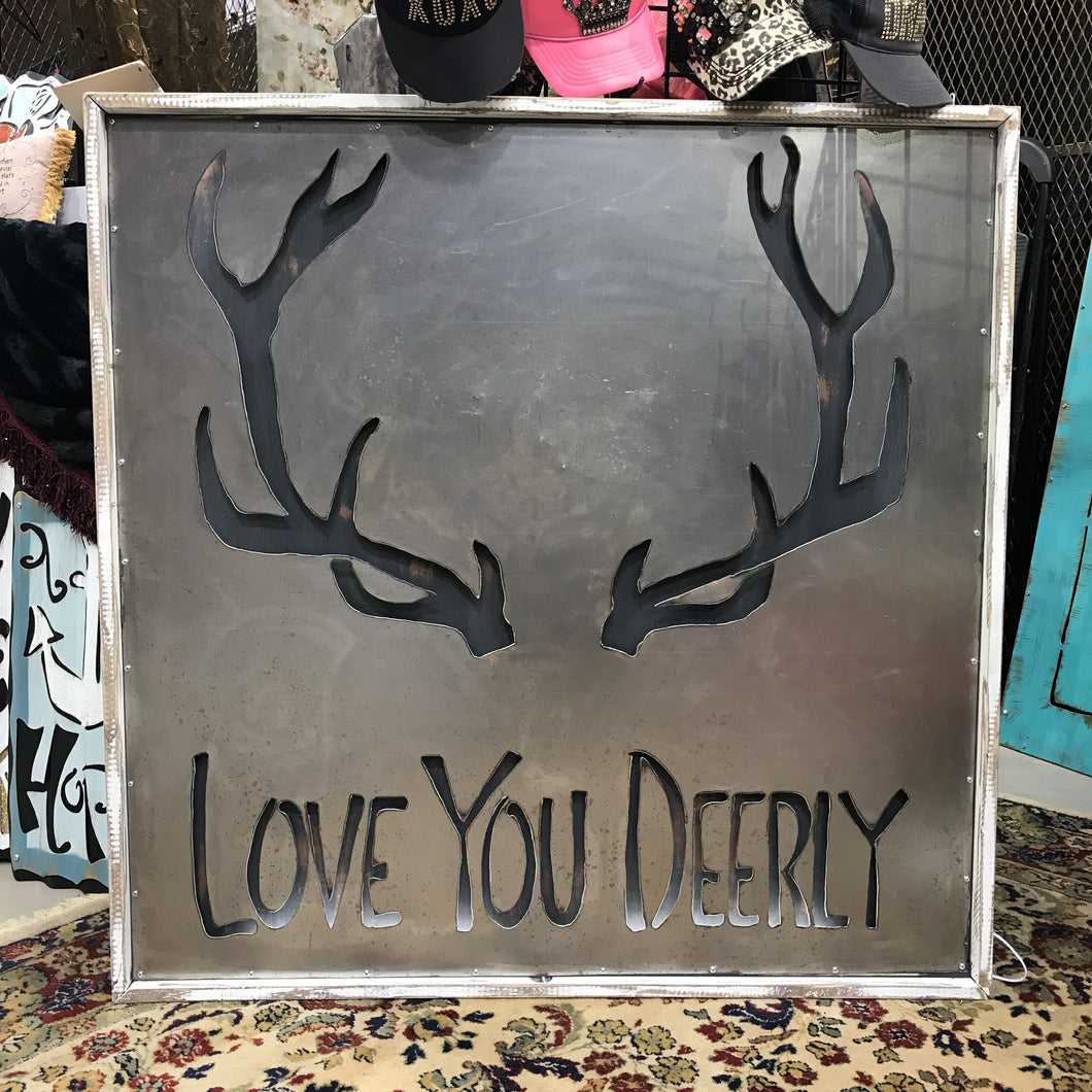 Love You Deerly - Framed Light Box - Large