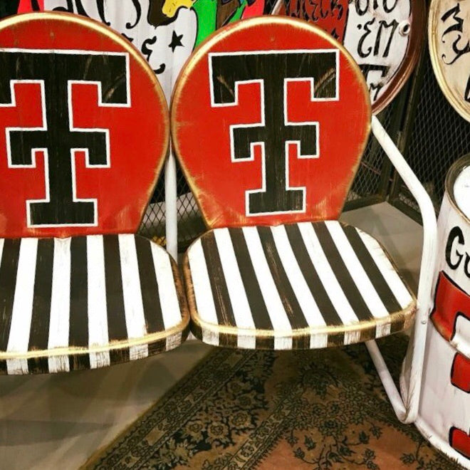 Texas Tech Hand Painted Metal Chair